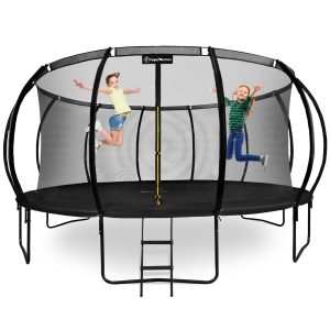 Trampolina Ogrodowa Dla Dzieci Duża 16FT z Drabinką i Siatką Łatwy Montaż